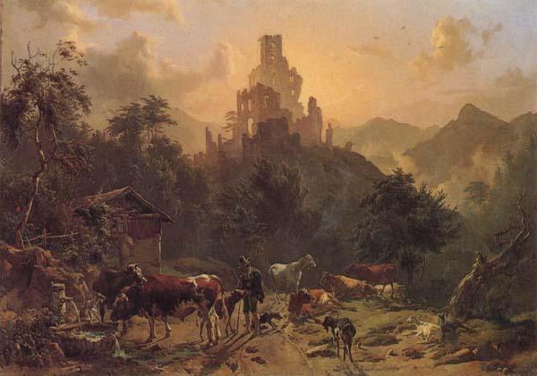 Johann Nepomuk Rauch Landscape with Ruins China oil painting art